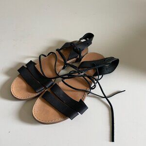 Madewell Black Strappy Sandals - Size 8